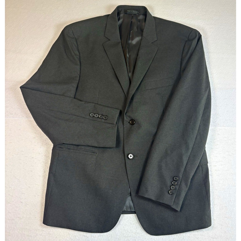 Lauren Ralph Lauren Mens Sport Coat Jacket 42S Charcoal 100% Wool Slim Fit Solid